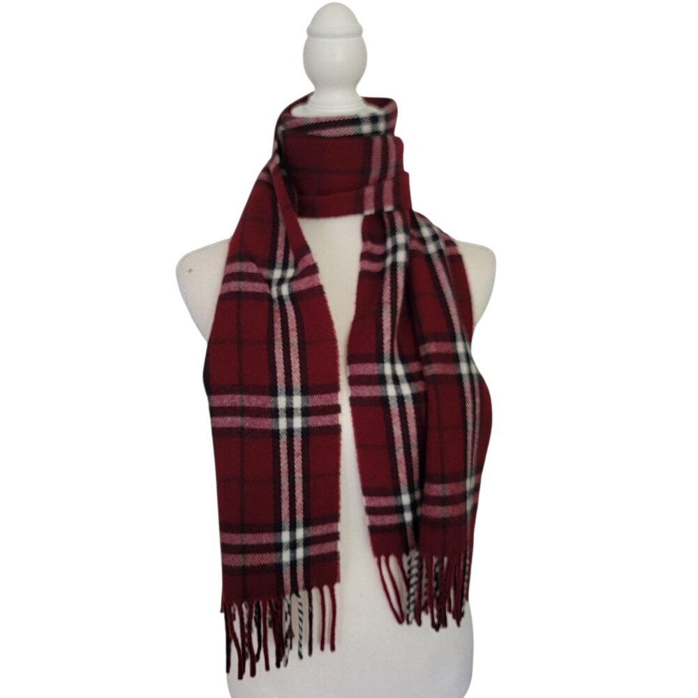 Robellro Milano Italy‎ Design Red Plaid Polyester Rectangle Scarf Classic Unisex